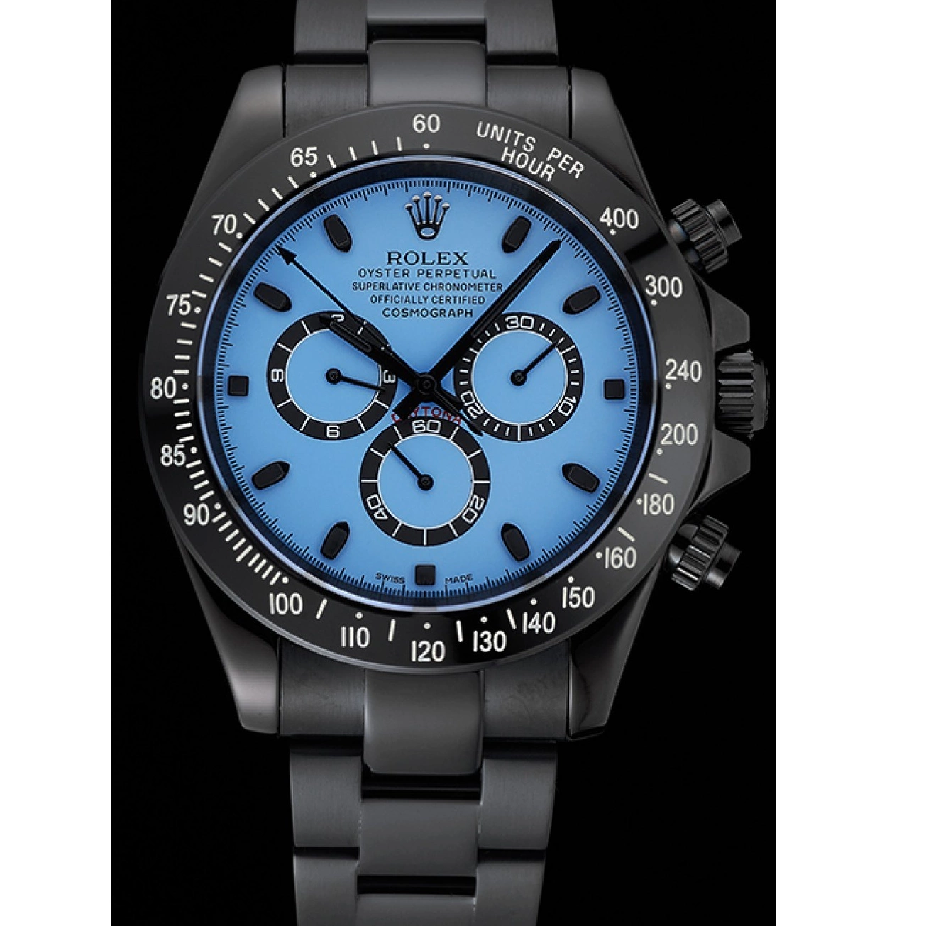 MiroTime 0817 Rolex Cosmograph Daytona Blue And Black Dial Black Stainless Steel Case And Bracelet 1454250